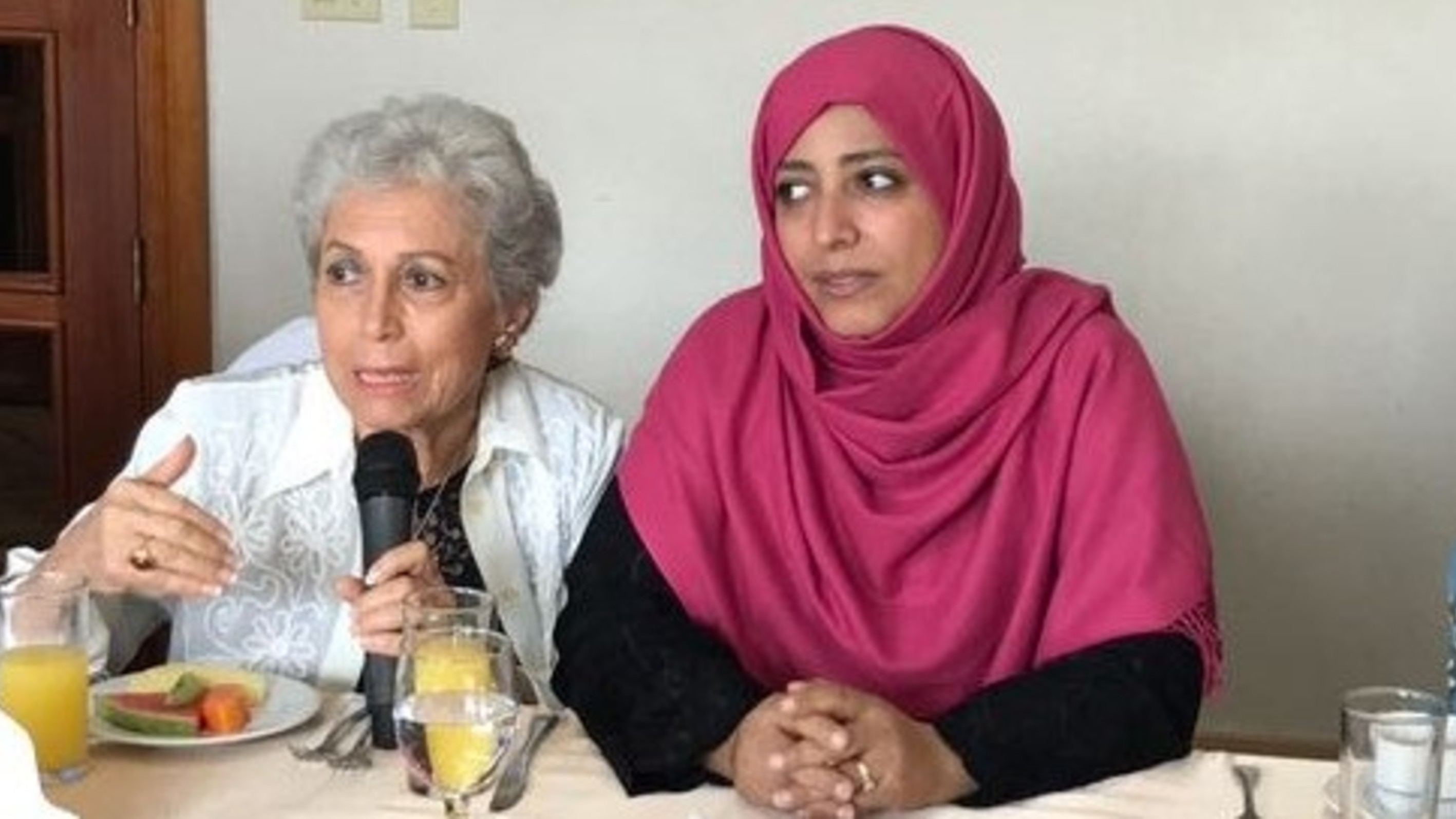 Tawakkol Karman participates in an open meeting on women's rights in Honduras